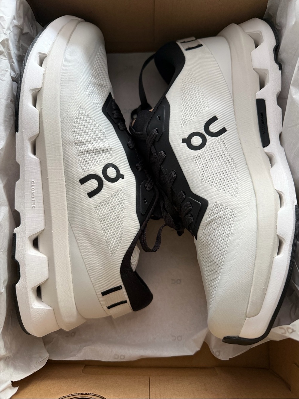 On Running Women's White and Black Cloudnova Lite Athletic Sneakers